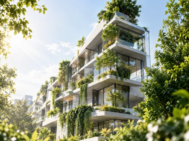 architecture with sustainable planted terraces